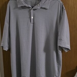 Walter Hagen Men's Polo in Black and White Stripes